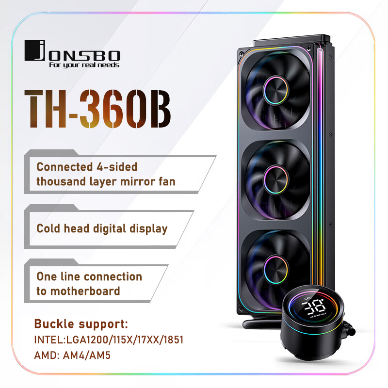 Aio Liquid Cooler - Jonsbo TH-360 AIO CPU refroidissement liquide