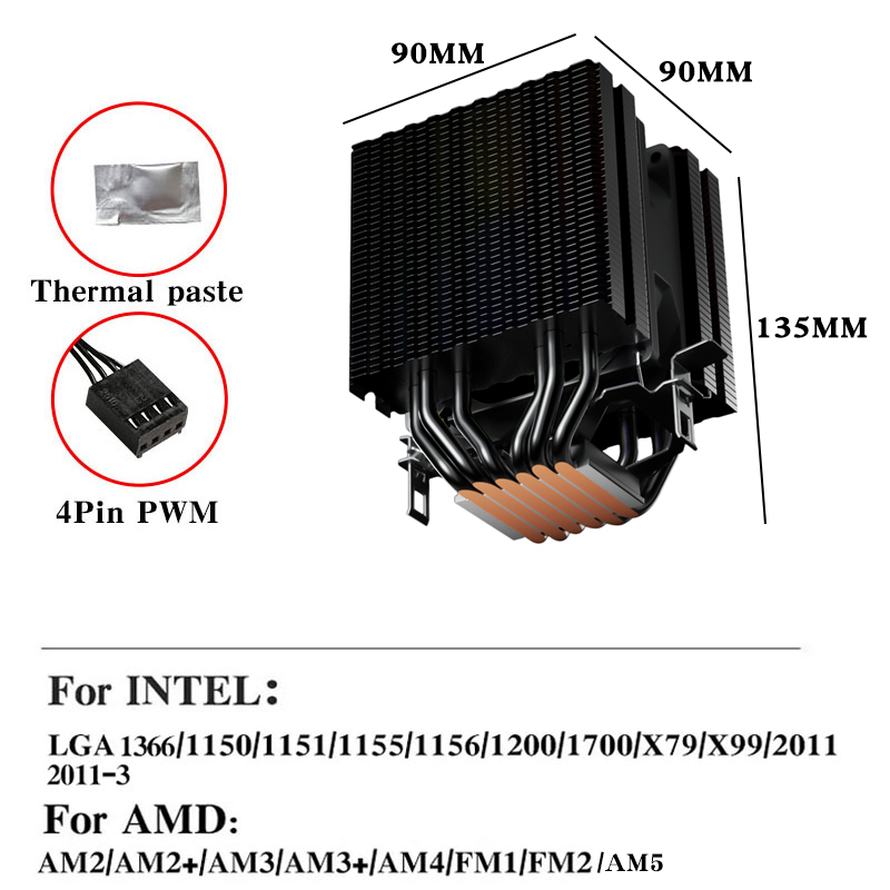 Refroidisseur d'air CPU 6 calo - Air Cooler Cpu avis et prix